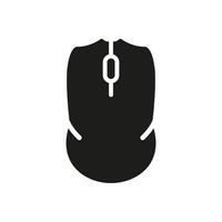 Computer Mouse Silhouette Icon. Wireless Technology Computer Equipment. PC Wireless Tool Glyph Pictogram. Cursor Pointer Scroll, Click Symbol. Isolated Vector Illustration.