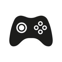 joypad, controlador de juego para pictograma de glifo de videojuego. joystick para consola de juegos, computadora, icono de silueta ps. gamepad de computadora, símbolo de equipo de juego. ilustración vectorial aislada. vector