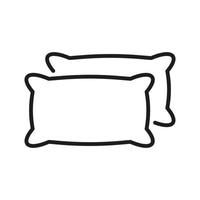 almohada para un cómodo icono de la línea de sueño. textiles para el hogar para un cómodo signo de relajación. pictograma lineal de cojín suave de dormitorio. icono de contorno de decoración de almohada de algodón. trazo editable. ilustración vectorial aislada. vector