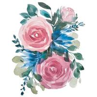 watercolor flower bouquet hand draw vector