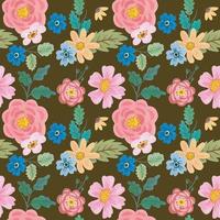 watercolor flower seamless pattern vector