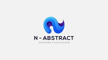 Letter N abstract simple symbol logon design vector