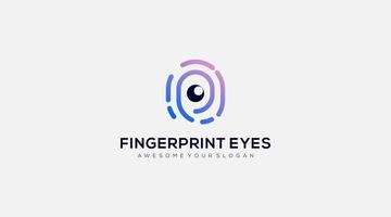 Fingerprint eye vector logo design illustration