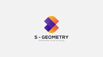 plantilla de icono de diseño de logotipo de letra geométrica s vector