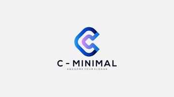 Minimal Line Letter Initial C Logo Design Template vector