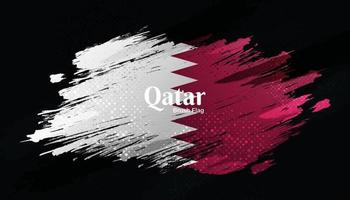 bandera qatar con pincel y estilo grunge. bandera de qatar con concepto deportivo, adecuada para el día de la independencia y el fondo de la copa mundial 2022 vector