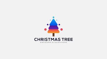 plantilla de vector de diseño de logotipo de icono de árbol de navidad degradado