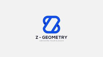 Modern Initial Letter Z geometry Logo Design Vector