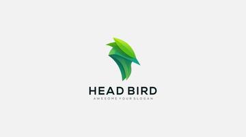 Leaf Head bird vector icon logo design illustration