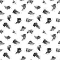 Minimalistic seamless pattern with black scrawls. Modern pattern with hand drawn shapes. Sketchy vector background.