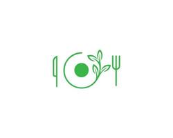 Green Organic Food And Eco Food Logo Design Vector Template.