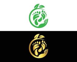 Foot Nature Logo Design Vector Emblem Concept Creative Symbol Vector Icon Template.