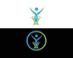 Abstract Human Set Logo Design With Healthy Life Concept Vector Template.