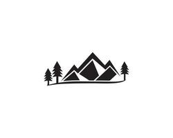 Mountain Landscape Silhouette Logo Design Concept Vector Template.