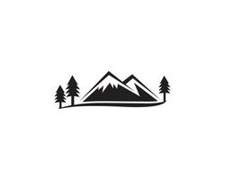 Creative Mountain Landscape Silhouette Logo Design Concept Vector Template.