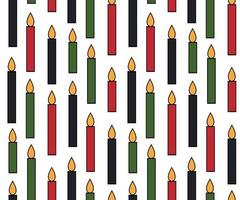 Simple minimalist outline lineal color icon of Kwanzaa seven candles seamless pattern background. Kwanzaa wallpaper, print, texture vector