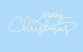 merry christmas lettering design in continuous line drawing vector