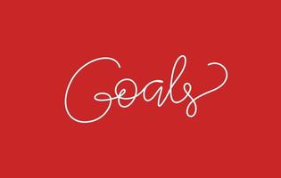 goals word lettering design in continuous line drawing vector