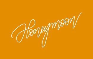 honeymoon word lettering design in continuous line drawing vector