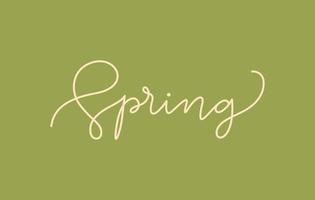 spring season word lettering design in continuous line drawing vector