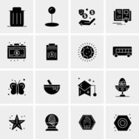 16 iconos de negocios universales vector ilustración de icono creativo para usar en proyectos relacionados con la web y dispositivos móviles