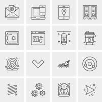 16 iconos de negocios universales vector ilustración de icono creativo para usar en proyectos relacionados con la web y dispositivos móviles