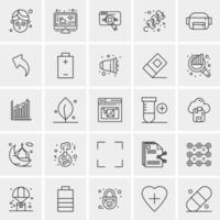 25 iconos de negocios universales vector ilustración de icono creativo para usar en proyectos relacionados con la web y dispositivos móviles