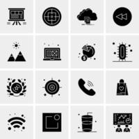 16 iconos de negocios universales vector ilustración de icono creativo para usar en proyectos relacionados con la web y dispositivos móviles