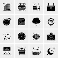 16 iconos de negocios universales vector ilustración de icono creativo para usar en proyectos relacionados con la web y dispositivos móviles