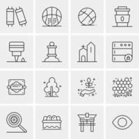 16 iconos de negocios universales vector ilustración de icono creativo para usar en proyectos relacionados con la web y dispositivos móviles