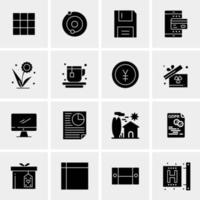 16 iconos de negocios universales vector ilustración de icono creativo para usar en proyectos relacionados con la web y dispositivos móviles