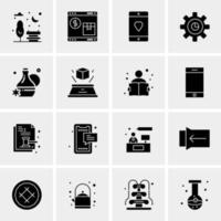 16 iconos de negocios universales vector ilustración de icono creativo para usar en proyectos relacionados con la web y dispositivos móviles