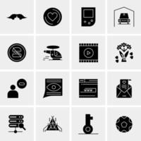 16 iconos de negocios universales vector ilustración de icono creativo para usar en proyectos relacionados con la web y dispositivos móviles