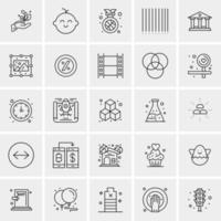 25 iconos de negocios universales vector ilustración de icono creativo para usar en proyectos relacionados con la web y dispositivos móviles