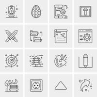 16 iconos de negocios universales vector ilustración de icono creativo para usar en proyectos relacionados con la web y dispositivos móviles