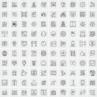 conjunto de 100 iconos de línea de negocios creativos vector