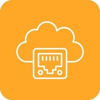 Cloud Ethernet Line Round Corner Background Icons vector