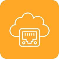 Cloud Ethernet Line Round Corner Background Icons vector