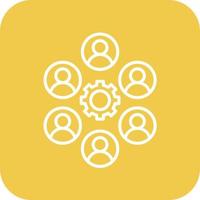 Collaboration Line Round Corner Background Icons vector