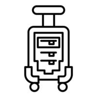 Wheeled Luggage Line Icon vector