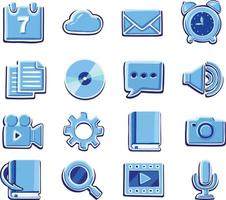 Symbol icon vector cyan blue set web