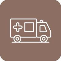 Ambulance Line Round Corner Background Icons vector