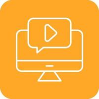 Video Tutorial Line Round Corner Background Icons vector