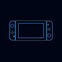 Nintendo Switch Console vector illustration neon light effect switch