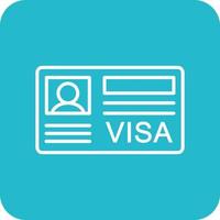 Visa Line Round Corner Background Icons vector