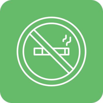 No Smoking Line Round Corner Background Icons