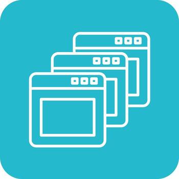 pestañas del navegador línea esquina redonda iconos de fondo vector