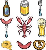 Beer. hand drawing set of sketches vector