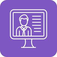 Online Lecture Line Round Corner Background Icons vector