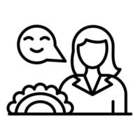 Food Vendor Female Line Icon vector